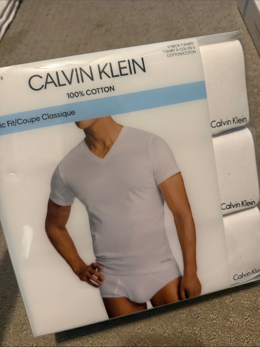 Calvin Klein Men’s White V-Neck Cotton Undershirt 3 pack